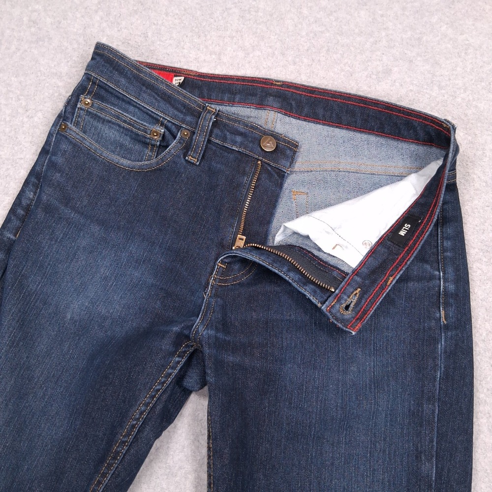 American Giant Dakota Jeans Men 32x32 (31x31) Dark Slim Straight Stretch Denim - Picture 7 of 13